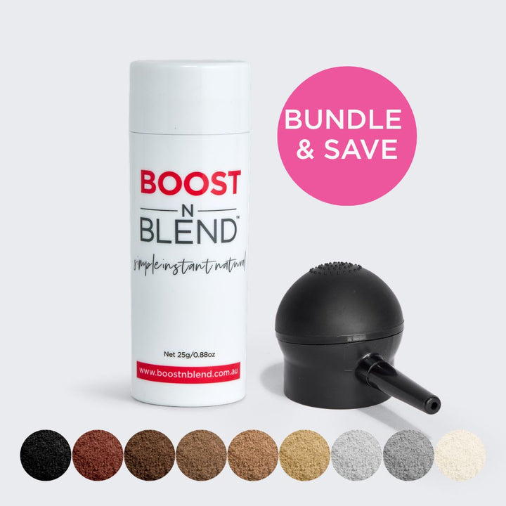 Boost N Blend Hair Fibres with Applicator #colour_midnight-shadow-black