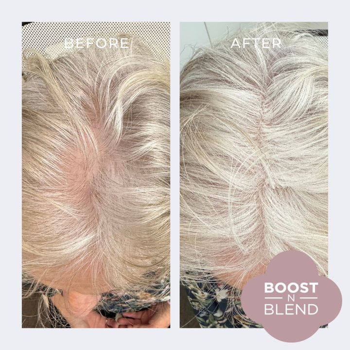 Before and After Boost N Blend #colour_iced-platinum-blonde