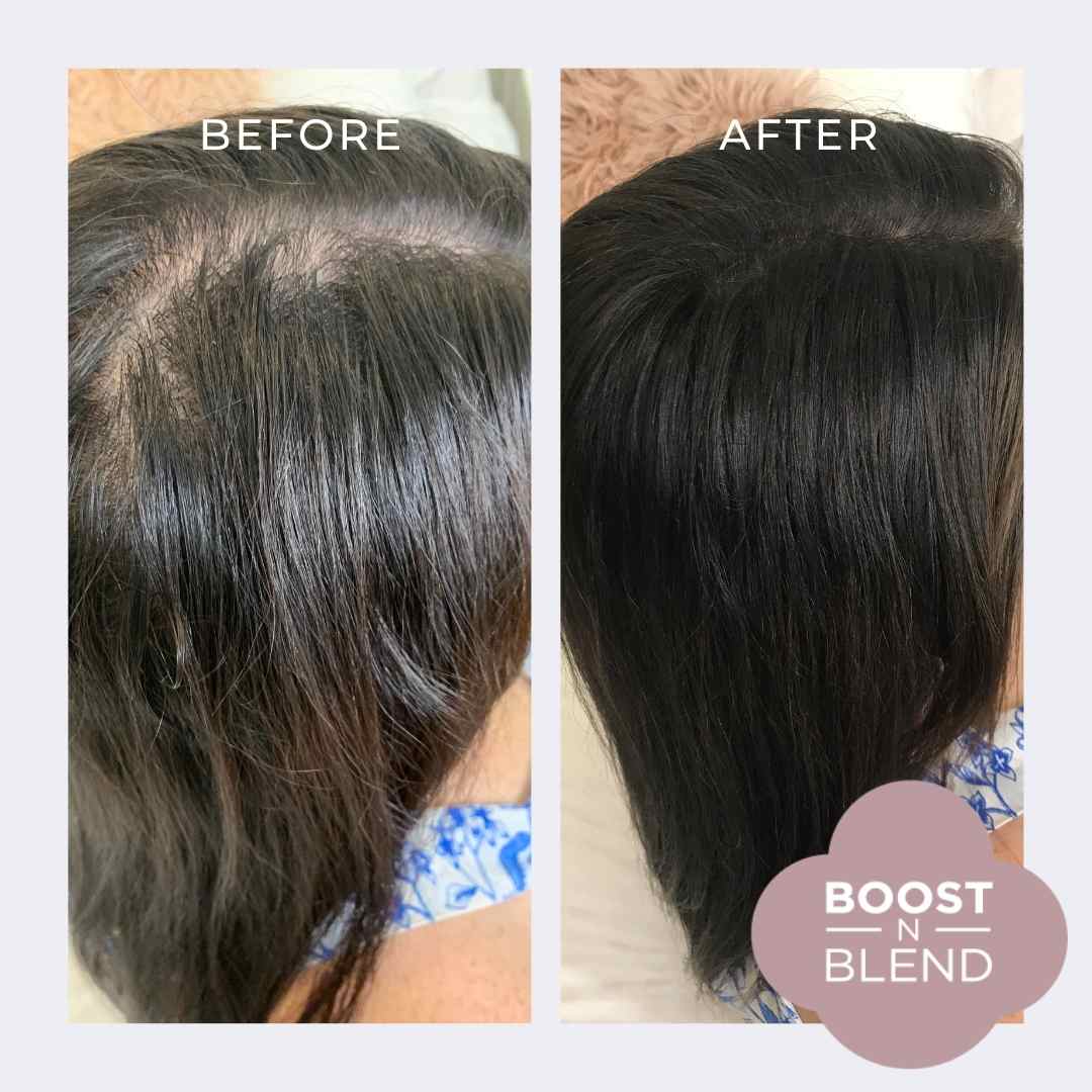Before and After Boost N Blend #colour_midnight-shadow-black