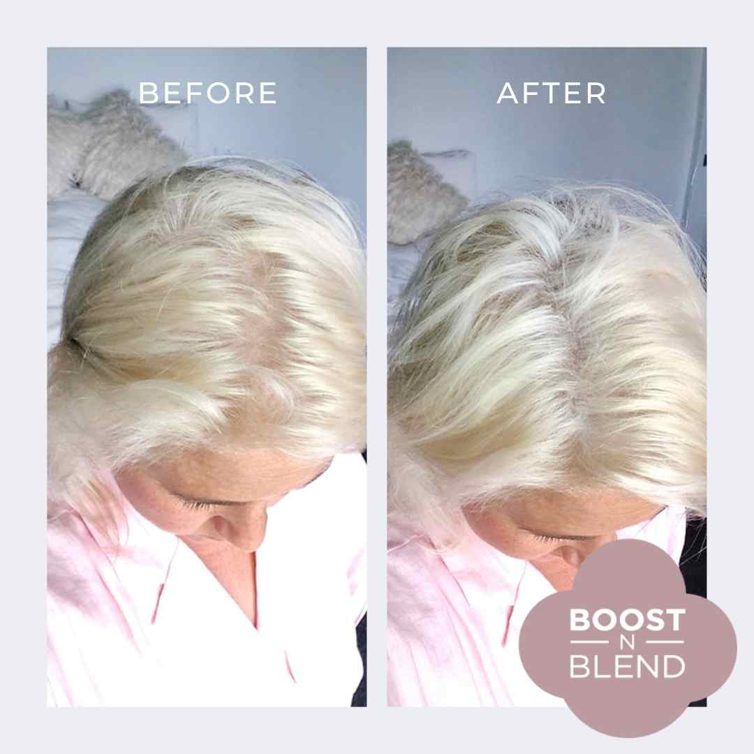 Before and After Boost N Blend #colour_iced-platinum-blonde