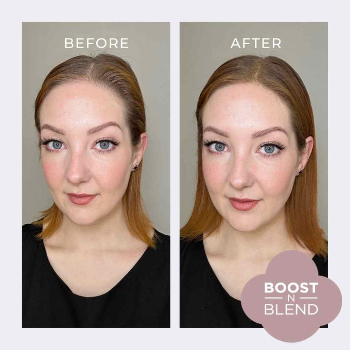 Before and After Boost N Blend #colour_lush-light-brown