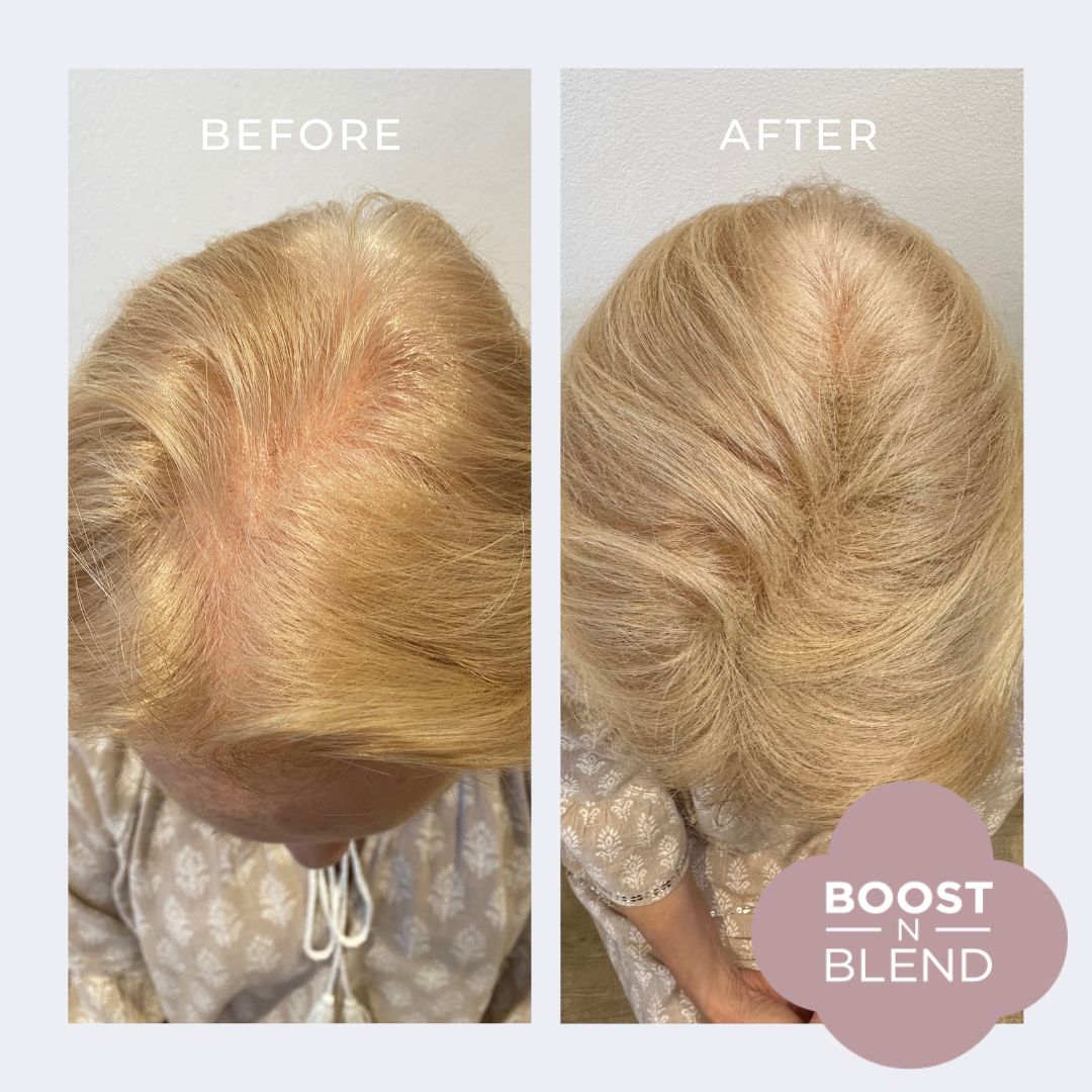 Before and After Boost N Blend #colour_bold-buff-blonde