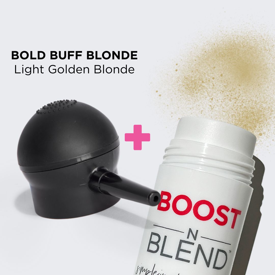 Boost N Blend Hair Fibres with Applicator Colour Swatch #colour_bold-buff-blonde