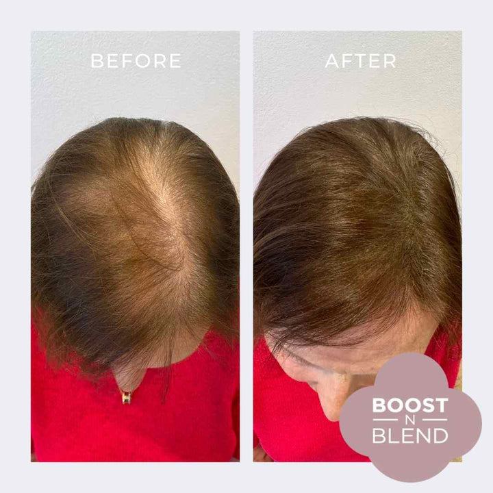 Before and After Boost N Blend #colour_smooth-medium-brown