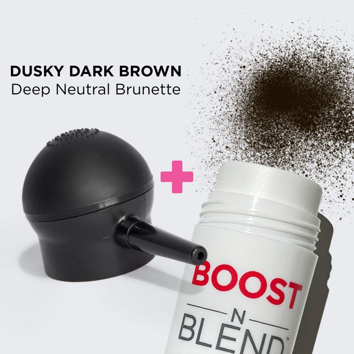 Boost N Blend Hair Fibres with Applicator Colour Swatch #colour_dusky-dark-brown