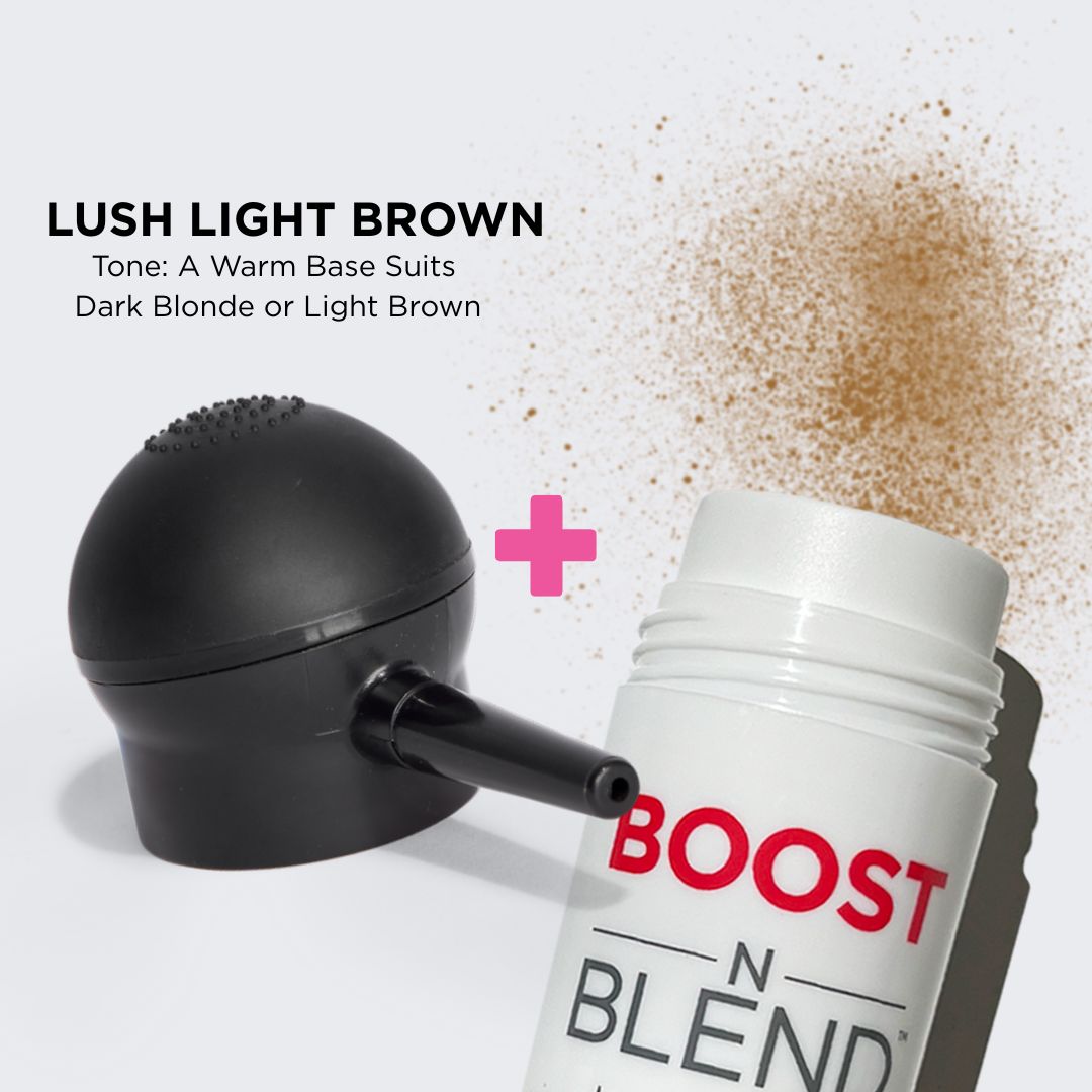Boost N Blend Hair Fibres with Applicator Colour Swatch #colour_lush-light-brown
