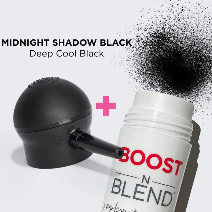 Boost N Blend Hair Fibres with Applicator Colour Swatch #colour_midnight-shadow-black
