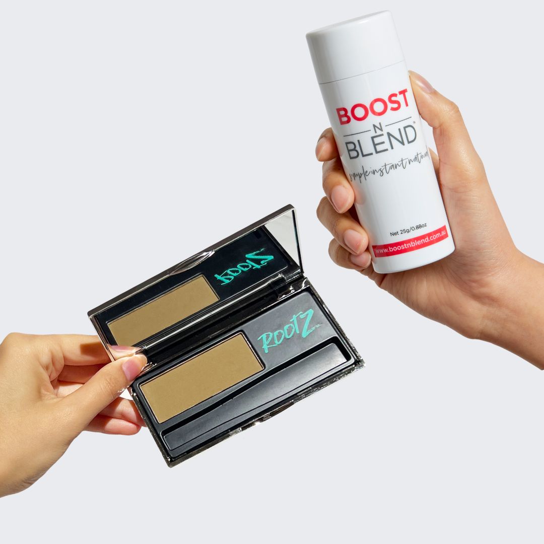 RootZ compact and Boost N Blend Fibres hand shot