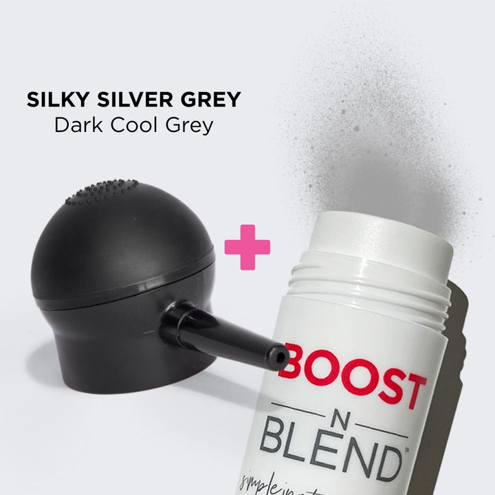 Boost N Blend Hair Fibres with Applicator Colour Swatch #colour_silky-silver-grey