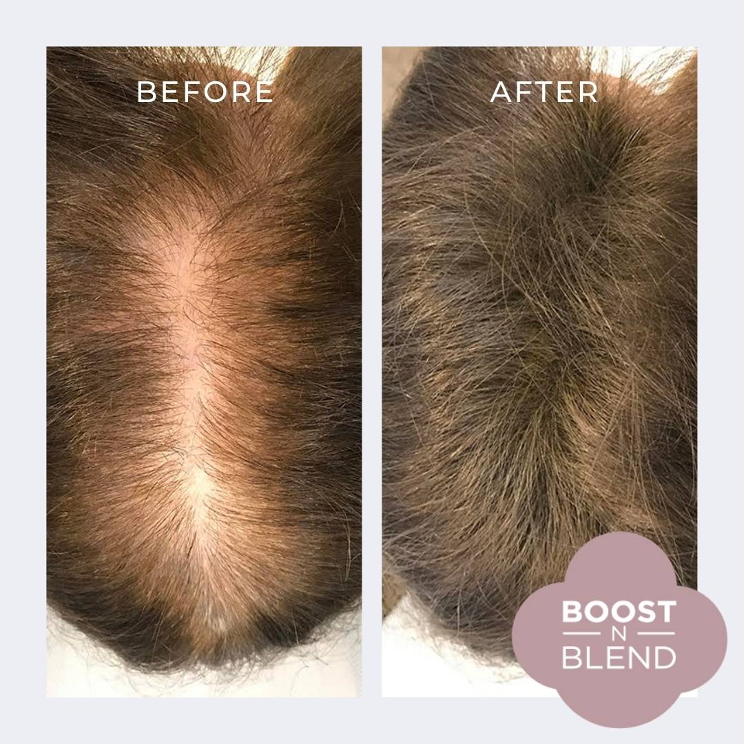 Before and After Boost N Blend #colour_smooth-medium-brown