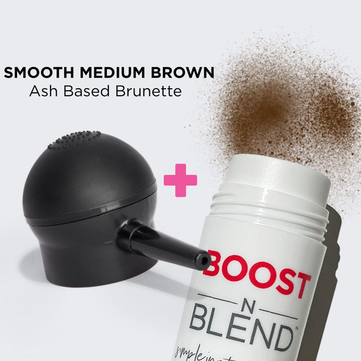 Boost N Blend Hair Fibres with Applicator Colour Swatch #colour_smooth-medium-brown
