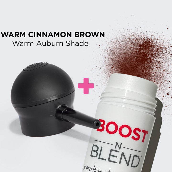 Boost N Blend Hair Fibres with Applicator Colour Swatch #colour_warm-cinnamon-brown