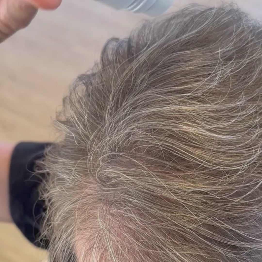 Boost N Blend fibres application #colour_silky-silver-grey