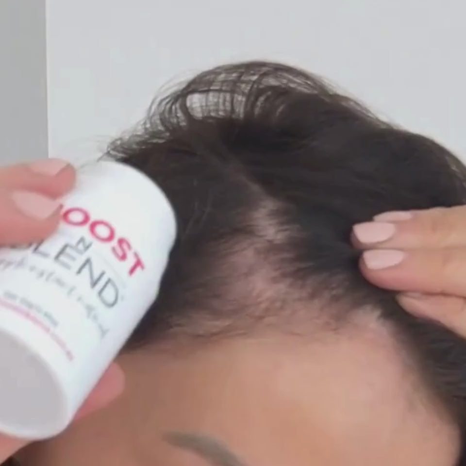 Boost N Blend fibres application #colour_dusky-dark-brown