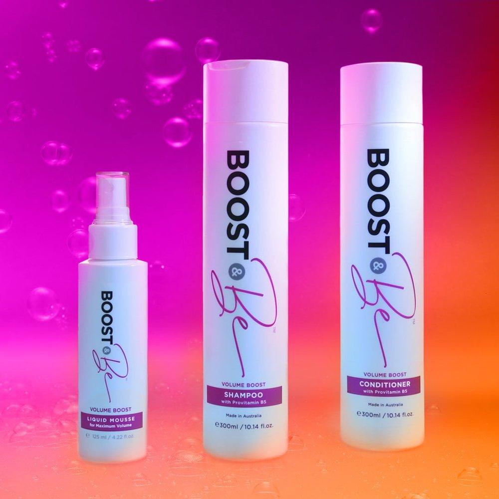 Boost & Be Volume Boost Shampoo and Conditioner Liquid Mousse Trio